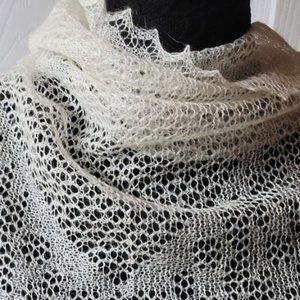 White Goat downy shawl  & Wraps Russian Orenburg mohair knitted cashmere goat